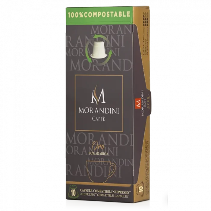 Caffè Morandini Oro Composteerbaar Koffiecapsules Voor Nespresso®* 1 Caffè Morandini Oro Composteerbaar Koffiecapsules Voor Nespresso®*