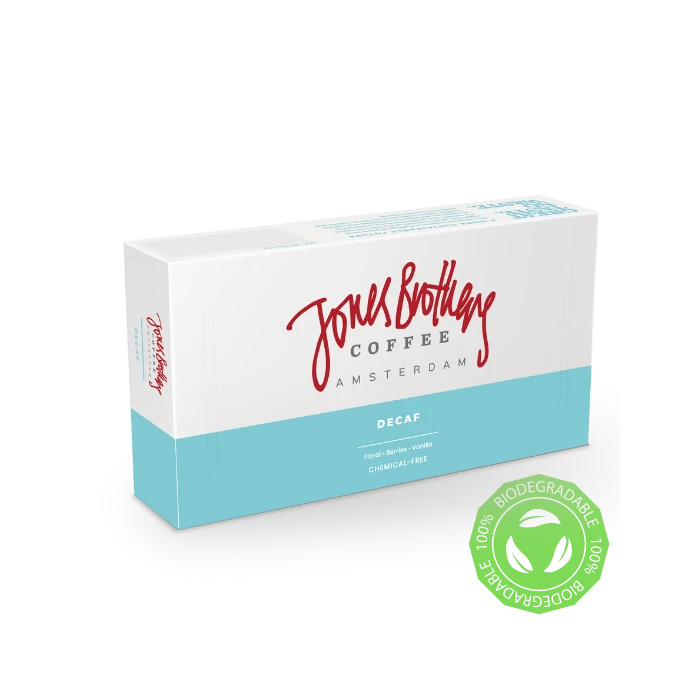 Jones Brothers Zen Decaffeinato Voor Nespresso® Compostable Koffiecups 1 Jones Brothers Zen Decaffeinato Voor Nespresso® Compostable Koffiecups