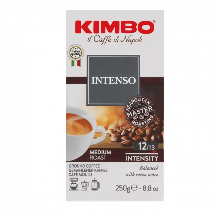 Kimbo Intenso Gemalen Koffie 250g 1 Kimbo Intenso Gemalen Koffie 250g